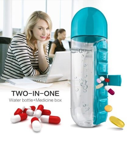 600ml sports plastic water bottle combination daily box storage box drinking bottle leak-proof bottle portable plastic drinking water bottle